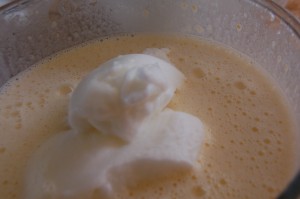 Mixture ready for egg whites